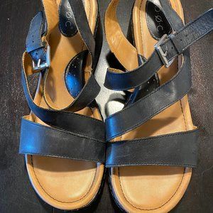 boc Leather Wedge Strappy Sandal